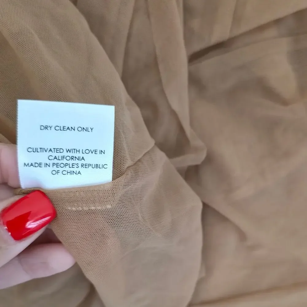 Daughters of Simone Anthro Nude Nev Crochet Lace Wedding Lined Boho Gown 4XL - Picture 12 of 12